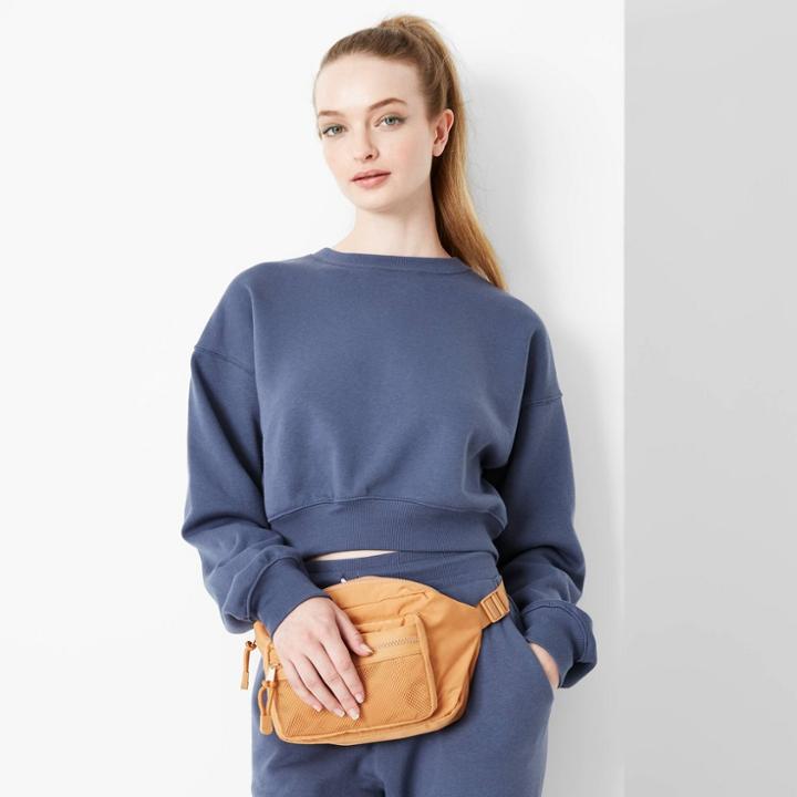 Women's Cropped Sweatshirt - Wild Fable Blue