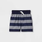 Toddler Boys' Striped Swim Trunks - Cat & Jack Navy/gray