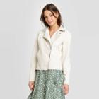 Women's Faux Leather Moto Jacket - Universal Thread Cream Xs, Women's, Beige