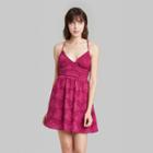 Women's Sleeveless Open Back Ruched Skater Dress - Wild Fable Magenta Pink