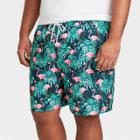 Men's Big & Tall 7 Proud Flamingo Swim Trunks - Goodfellow & Co Blue Grass