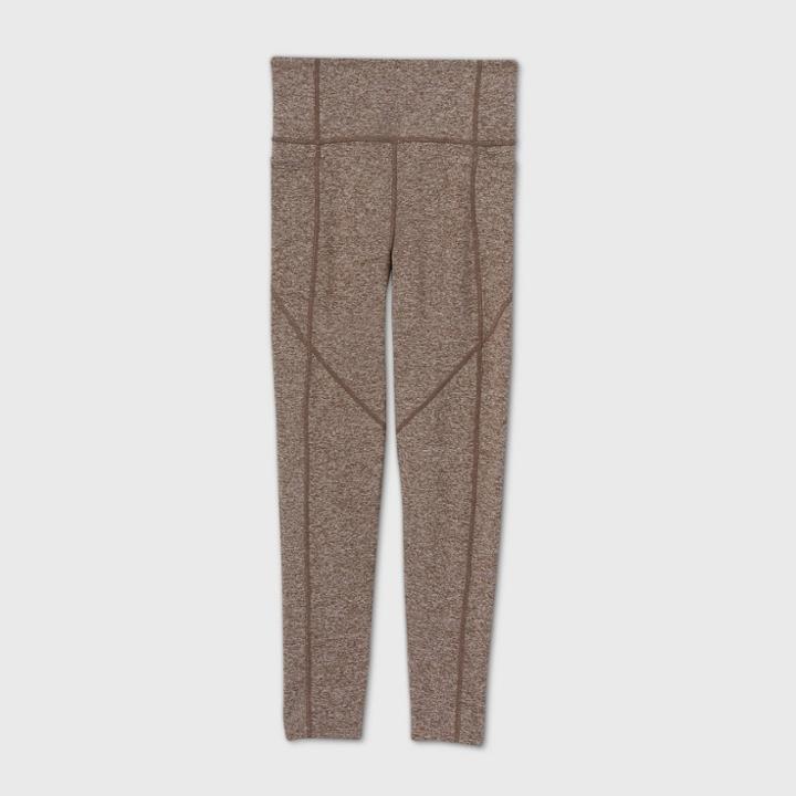 Women's High-waisted Brushed Jersey 7/8 Leggings - Joylab Heather Mocha