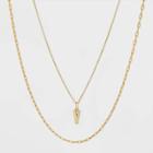 14k Gold Plated Crystal Initial 'y' Pendant Chain Necklace - A New Day Gold