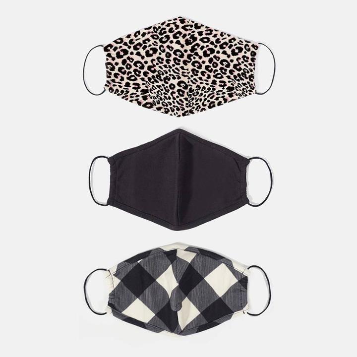 Social Standard By Sanctuary Sanctuary Adult 3pk Leopard Print Cotton Face