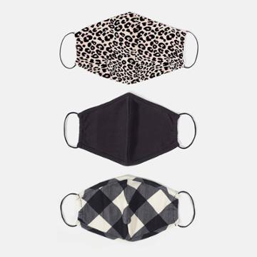 Social Standard By Sanctuary Sanctuary Adult 3pk Leopard Print Cotton Face