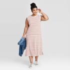 Women's Plus Size Striped Sleeveless Knit Dress - Universal Thread White 1x, Women's,