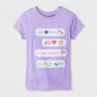 Girls' Short Sleeve Emoji Graphic T-shirt - Cat & Jack Purple