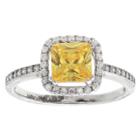 Target Women's Square Yellow Cubic Zirconia Ring - Yellow/silver (size