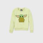Girls' Star Wars Galaxy's Edge Baby Yoda Chenille Sweatshirt - Green