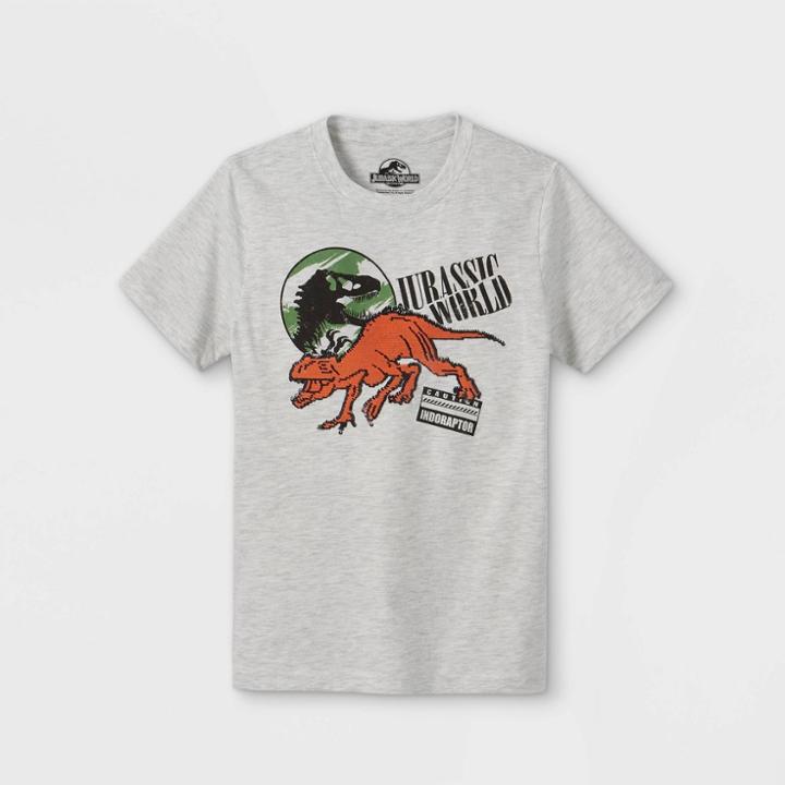 Boys' Jurassic World Flip Sequin Short Sleeve Graphic T-shirt - Cream