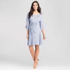 Maternity Tie Front Dress - Expected By Lilac - Blue