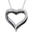 Target 5/8 Ct. T.w. White Sapphire Heart Shaped Pendant In Sterling And Black Rhodium Plated Silver