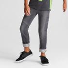 Boys' Knit Moto Skinny Denim - Cat & Jack Dark Gray Xl Husky, Black