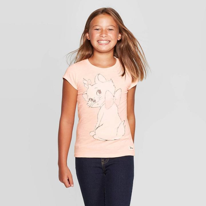 Petitetoddler Girls' Disney Short Sleeve Marie T-shirt - Pink