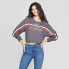Women's Friends Unagi Cropped Long Sleeve T-shirt (juniors') - Dark Gray M, Adult Unisex,