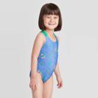 Toddler Girls' Alligator Pool One Piece Swimsuit - Cat & Jack Blue 2t, Toddler Girl's