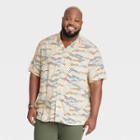 Men's Big & Tall Camp Collared Short Sleeve Button-down Shirt - Goodfellow & Co Tan