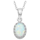 1 1/5 Tcw Tiara Opal Crown Pendant In Sterling Silver, Women's, White