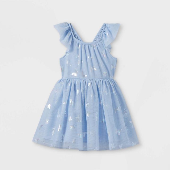 Toddler Girls' Butterfly Ruffle Sleeve Tutu Dress - Cat & Jack