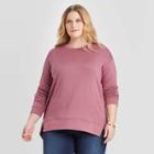 Women's Plus Size Fleece Pullover - Ava & Viv Purple X, Women's