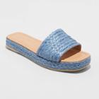 Women's Mardi Raffia Platform Slide Sandals - Universal Thread Blue