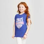 Girls' Short Sleeve Owl Graphic T-shirt - Cat & Jack Blue