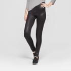 Women's Shiny Fleece Lined Hosiery Leggings - A New Day Black