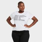 Modern Lux Women's Plus Size Embrace Kindness Short Sleeve Graphic T-shirt - White