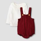 Baby Girls' Ruffle Cable Top & Bottom Set - Cat & Jack Maroon