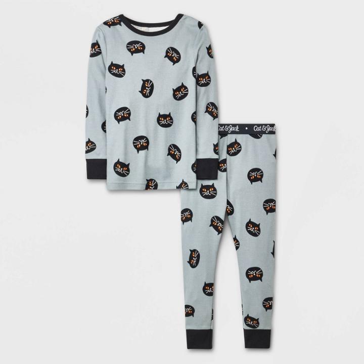 Toddler 2pc Halloween Cat Pajama Set - Cat & Jack Black
