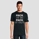 Petitehanes Men's Short Sleeve National Parks Pack It In Pack It Out Graphic T-shirt - Black