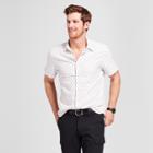Men's Short Sleeve Cotton Novelty Button-down Shirt - Goodfellow & Co White