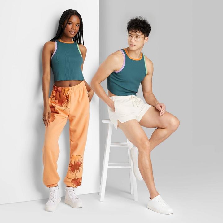 Racer Front Tank Top - Wild Fable Green Colorblock