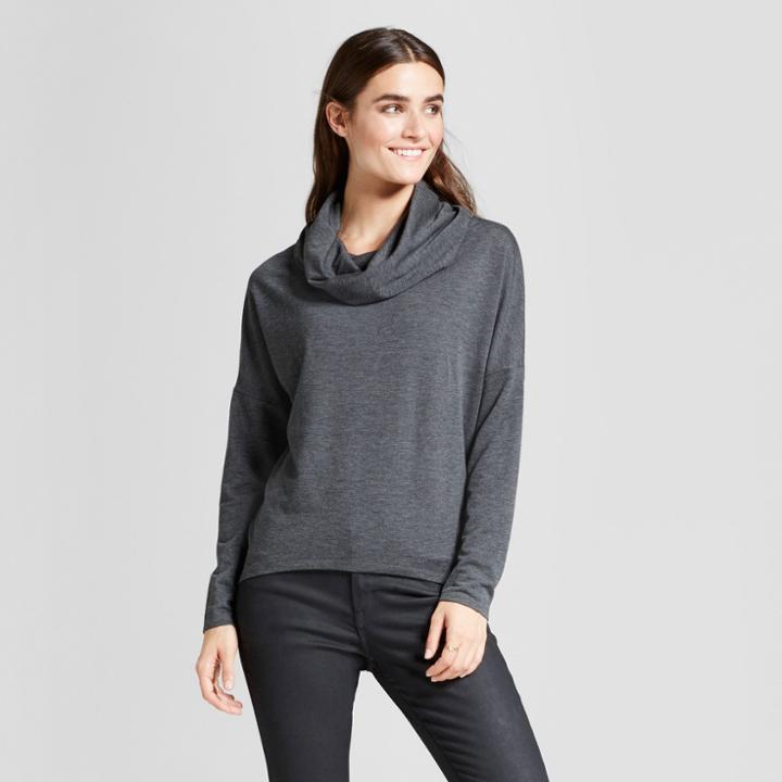 Women's Long Sleeve Cowl Neck Pullover - Alison Andrews Gray