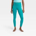 Women's Flex Ribbed Curvy High-rise 7/8 Leggings - All In Motion Turquoise Green