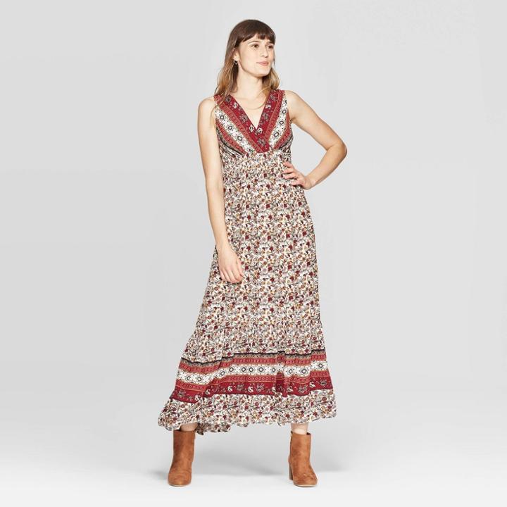 Women's Sleeveless V-neck Maxi Dress - Knox Rose Xl,