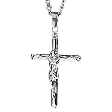 West Coast Jewelry Men's Stainless Steel Crucifix Cross Necklace
