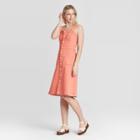 Women's Sleeveless Utility Button-front Dress - Universal Thread Orange
