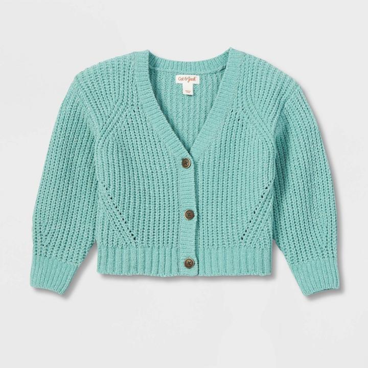 Toddler Girls' Button-front Cardigan - Cat & Jack Green
