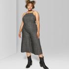 Women's Plus Size Square Neck Knit Jumpsuit - Wild Fable Black