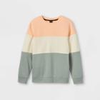 Boys' Colorblock Crew Neck Pullover Sweatshirt - Art Class Orange/cream