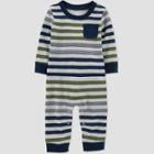 Baby Boys' Striped Romper - Just One You Made By Carter's Navy/olive Newborn, Blue/green