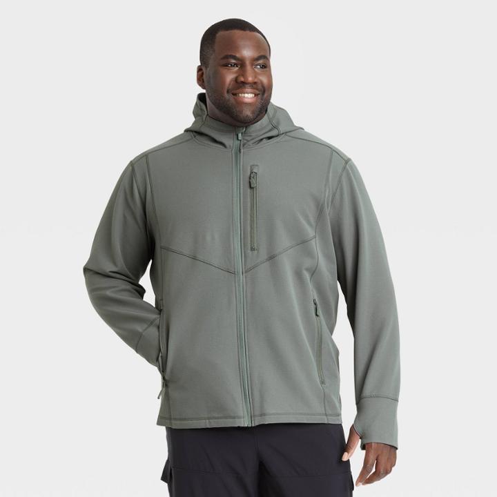 Men's Big & Tall Woven Fleece Jacket - All In Motion Gray