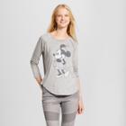 Awake Women's Disney Minnie Mouse Long Sleeve Drapey Graphic T-shirt (juniors') - Gray