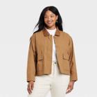 Women's Plus Size Adaptive Anorak Jacket - Universal Thread Brown
