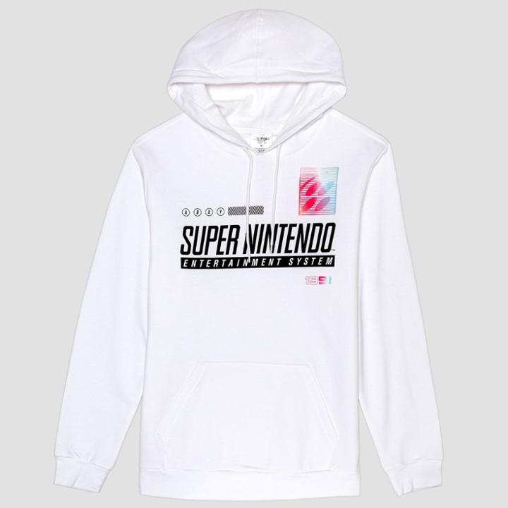 Men's Super Nintendo Hooded Sweatshirt - White