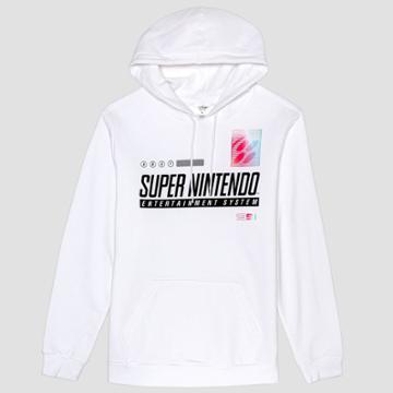 Men's Super Nintendo Hooded Sweatshirt - White