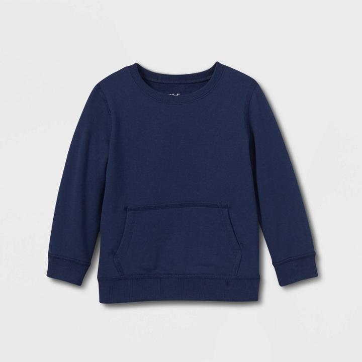 Toddler Adaptive Abdominal Access Pullover Sweatshirt - Cat & Jack Navy