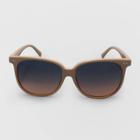 Women's Rectangle Square Plastic Silhouette Sunglasses - Wild Fable Beige, Women's,