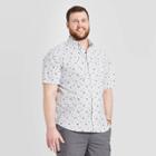 Men's Tall Standard Fit Short Sleeve Button-down Shirt - Goodfellow & Co Stone Gray Mt, Men's, Grey Gray